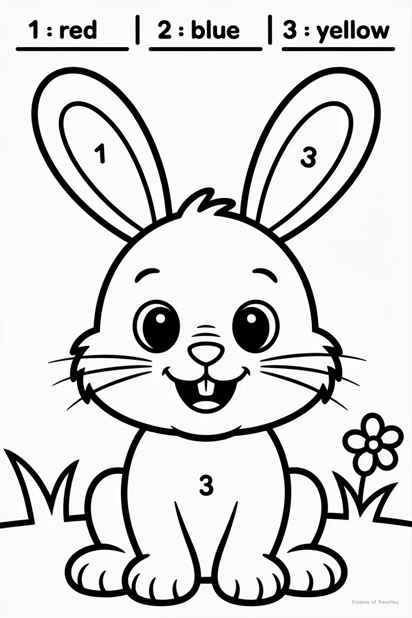 5 Color by number worksheets free printable