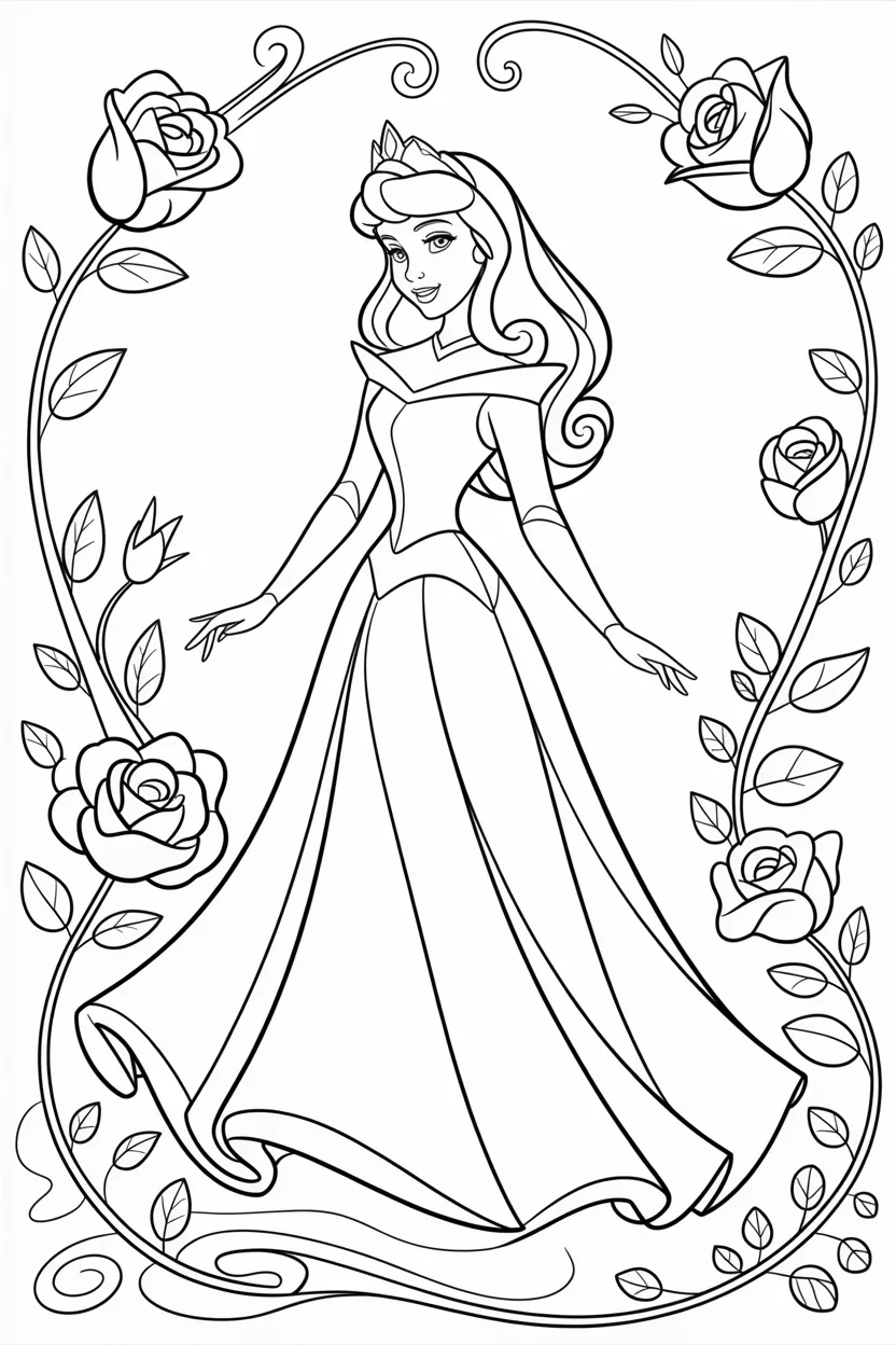 4 Aurora Princess coloring pages free printable