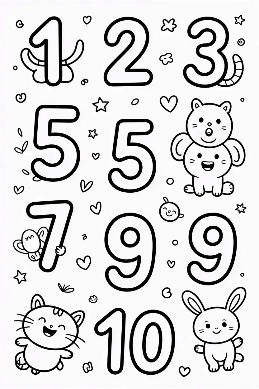 counting coloring pages free printable