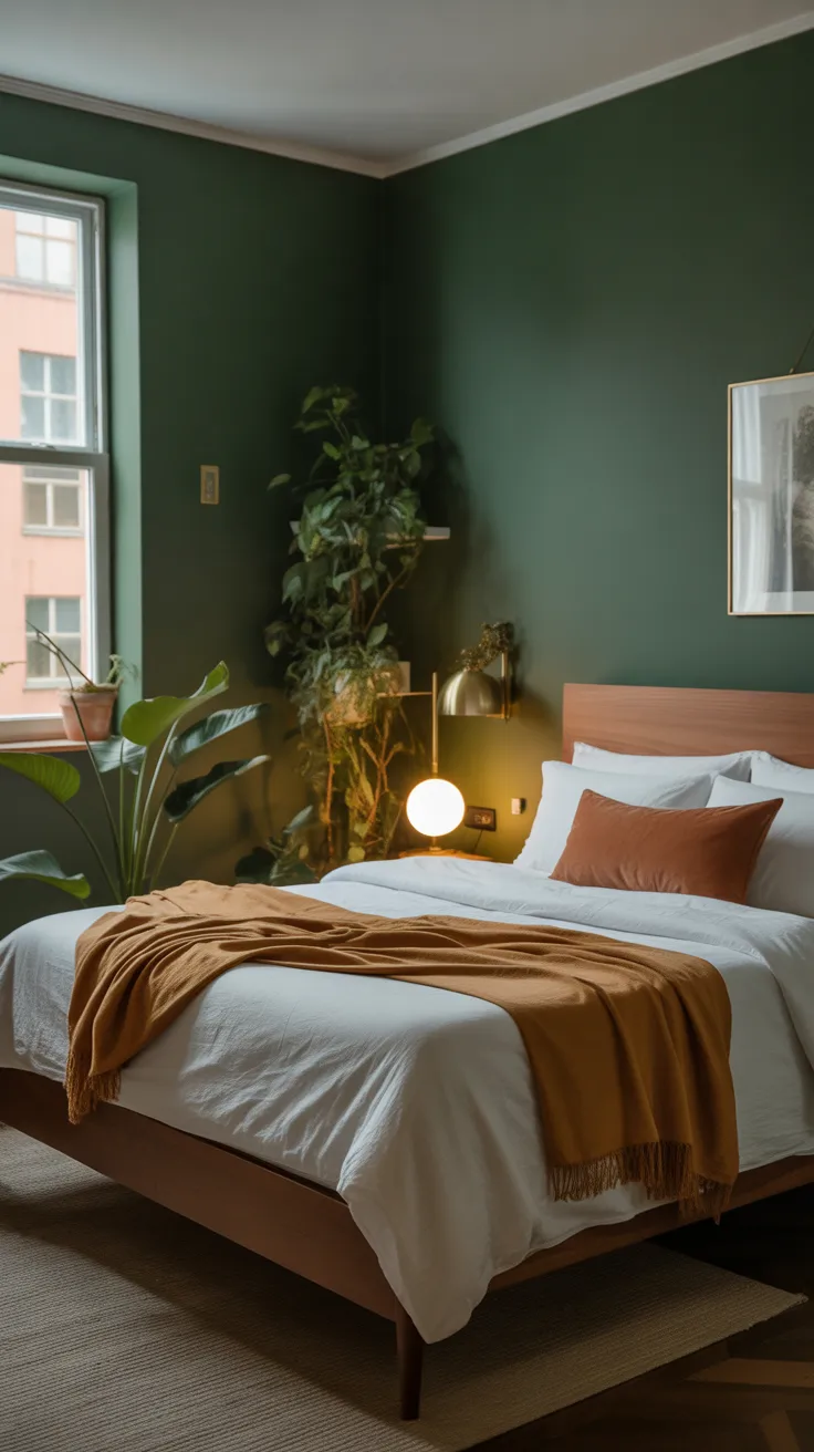 Sage green bedroom walls