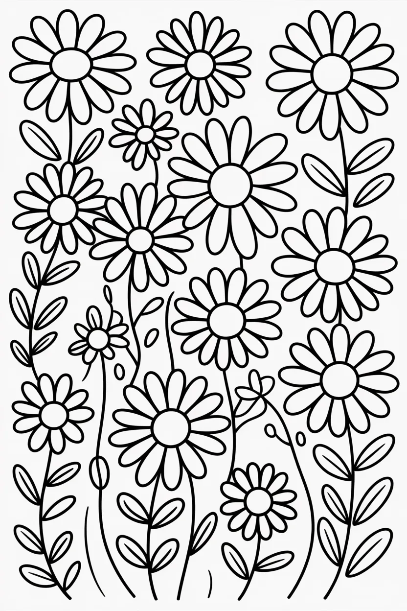 Daisy flowers coloring pages free printable