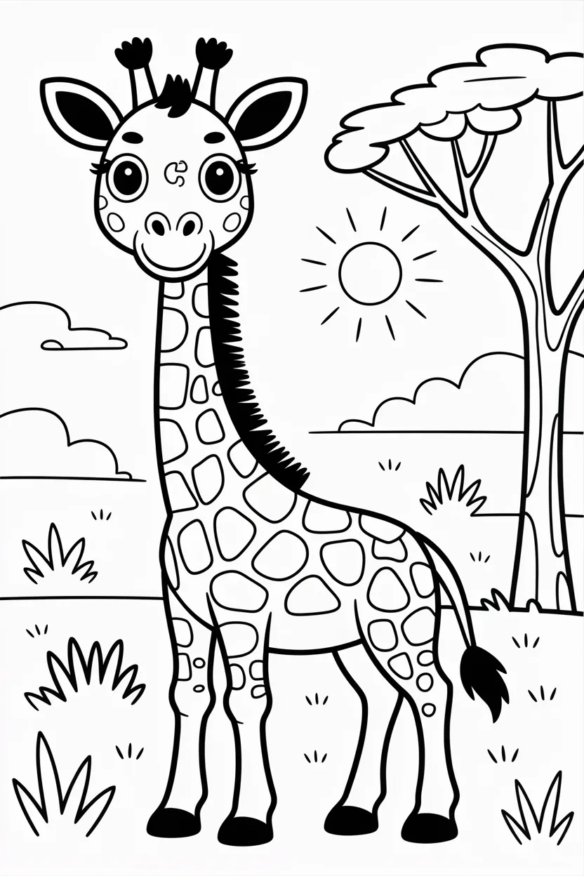 5 Giraffe coloring pages free printable