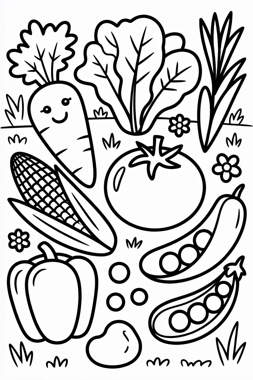 vegetables coloring pages free printable 