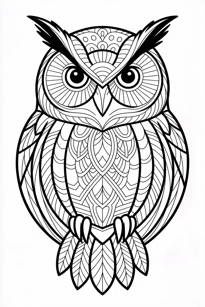 Owl Mandala coloring pages 