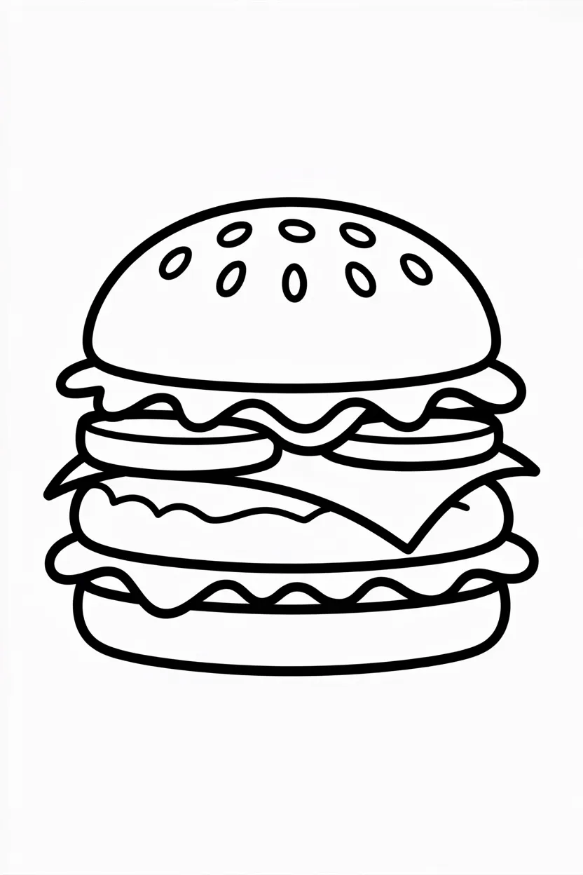 Burger coloring pages free printable
