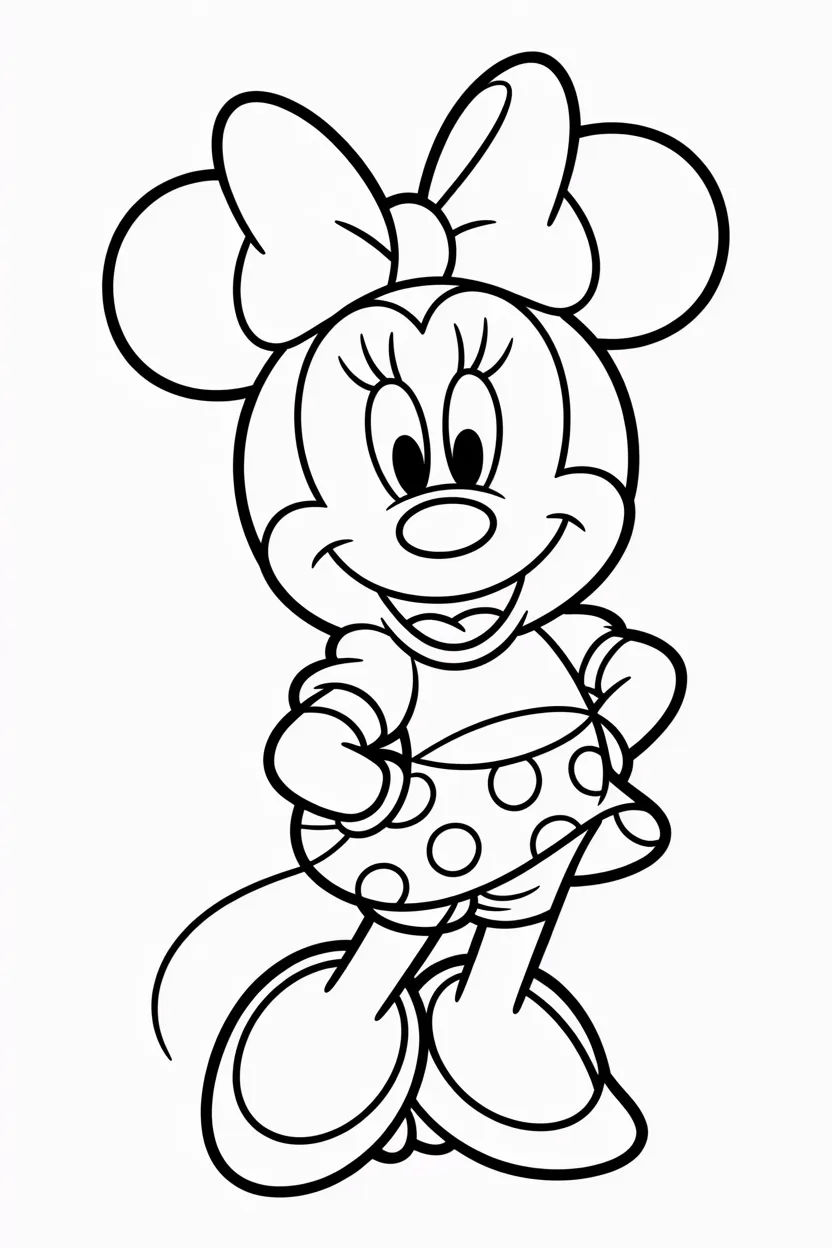 4 Minnie Mouse coloring pages free printable