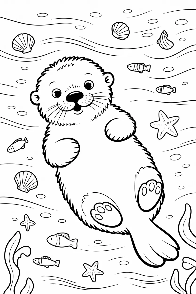sea otter coloring pages free printable