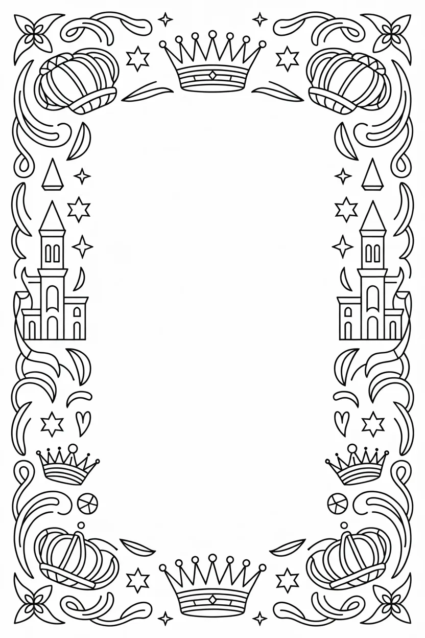 Royal Frame Coloring Pages Free Printable