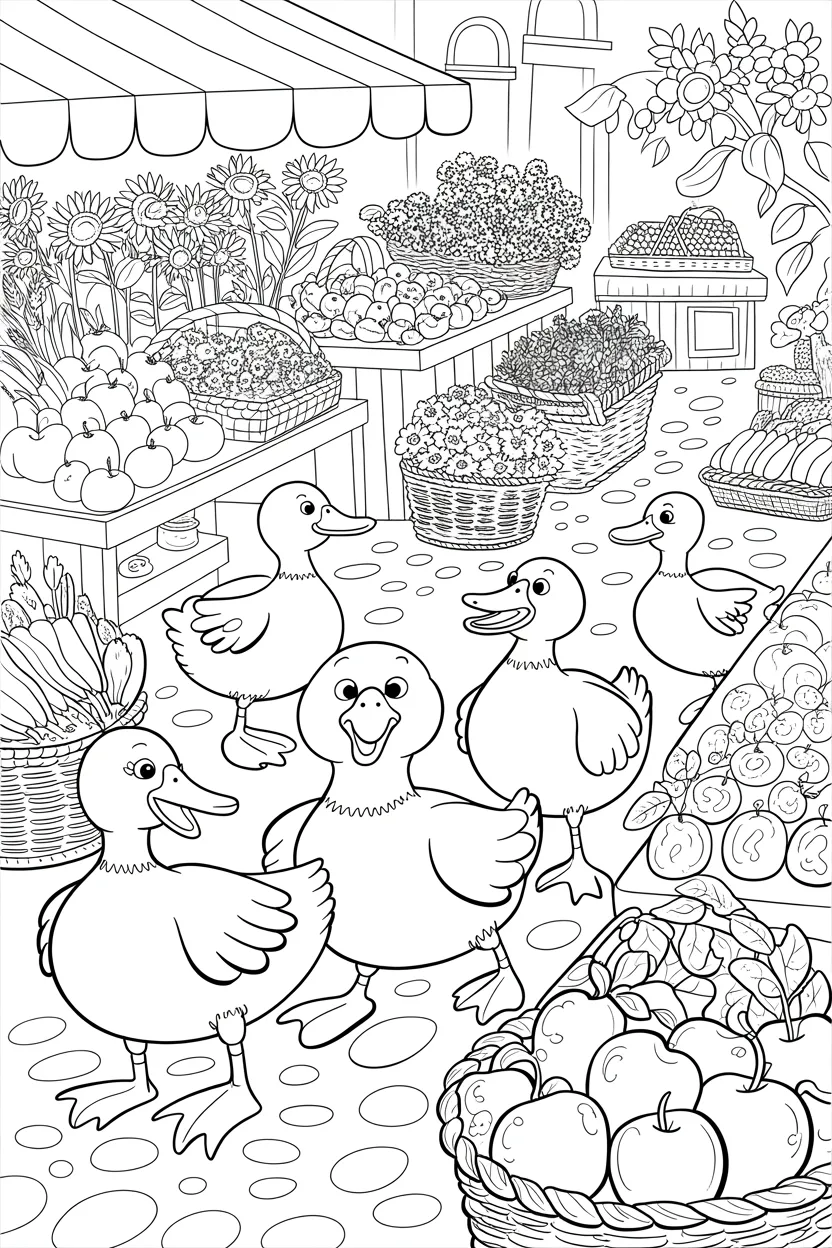 Cute ducks coloring pages free printable