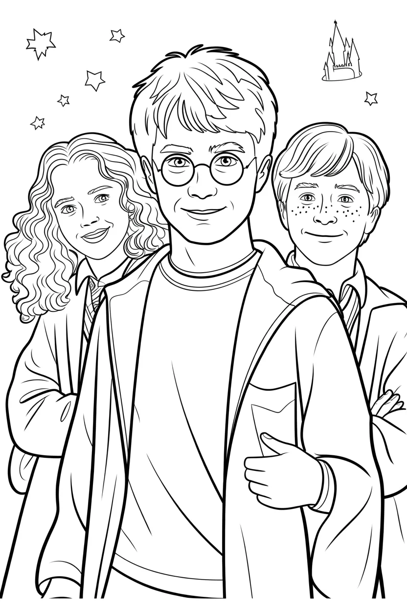 harry potter and friends coloring pages free printable