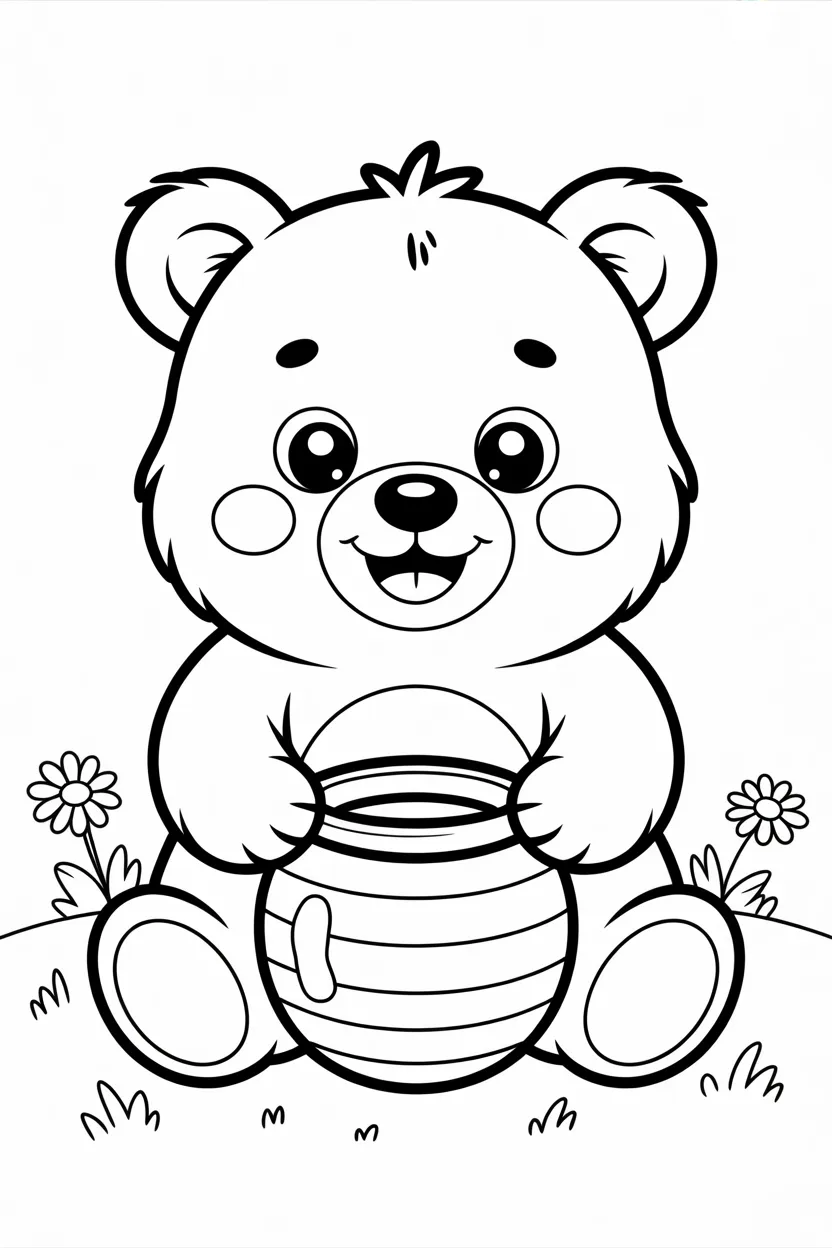 Adorable bear coloring pages free printable