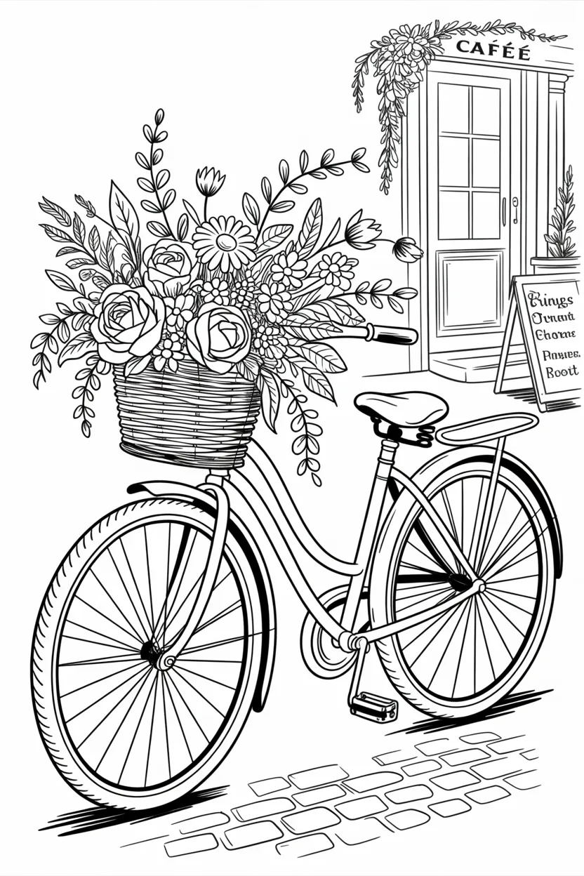vintage bicycle coloring pages free printable