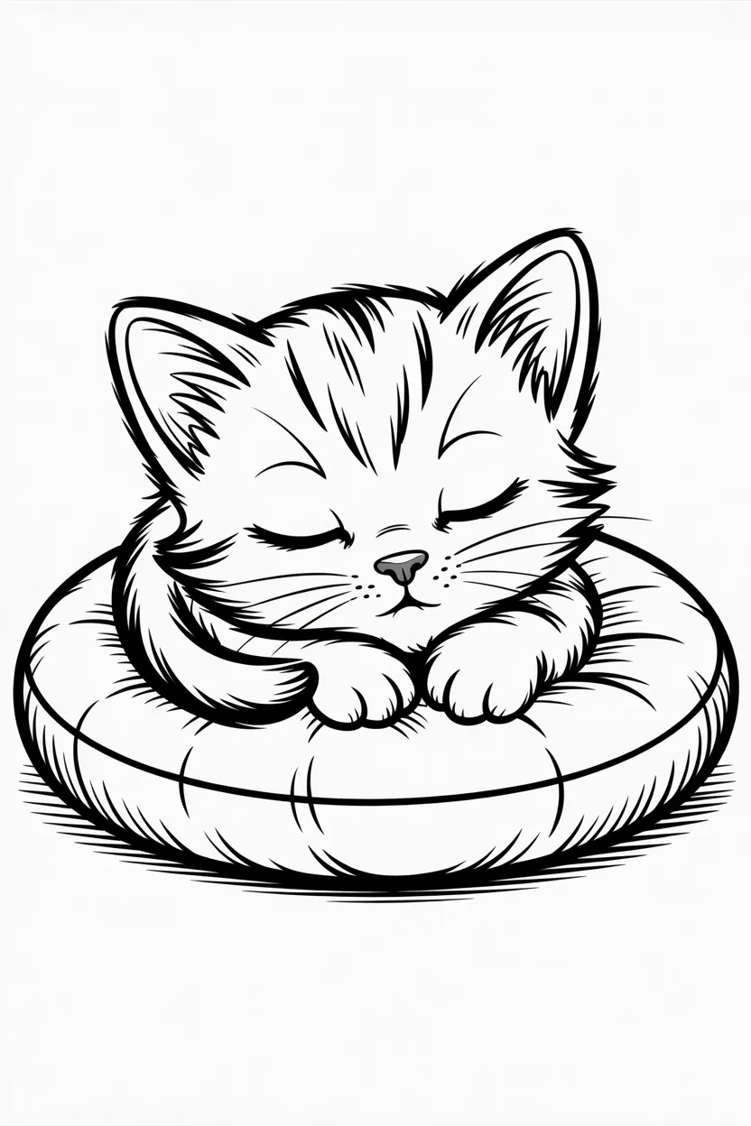 Cute kitten coloring pages free printable