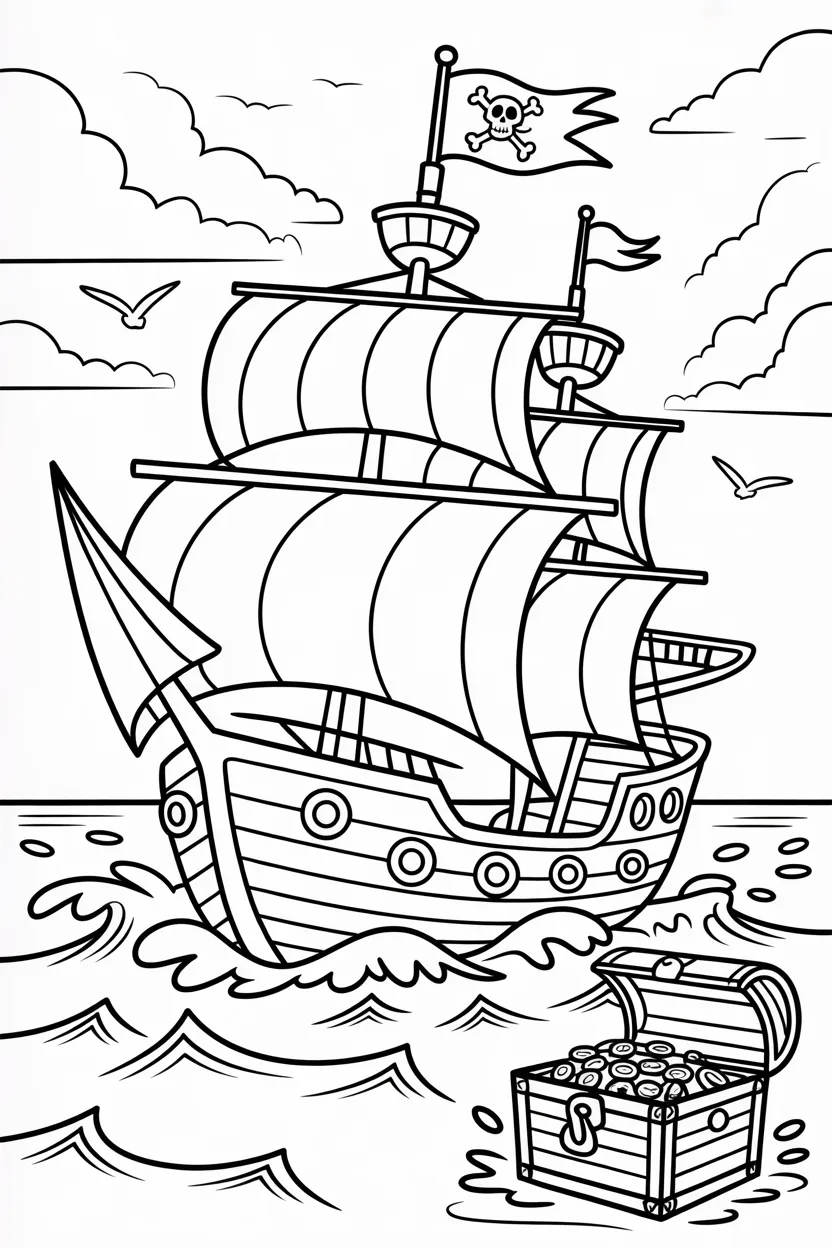 pirate ship coloring pages free printable