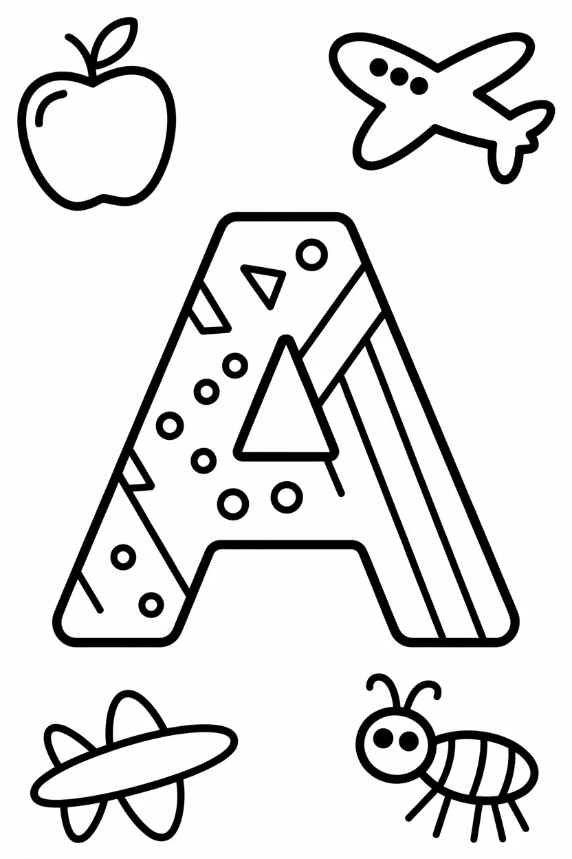 5 Letter A coloring pages free printable