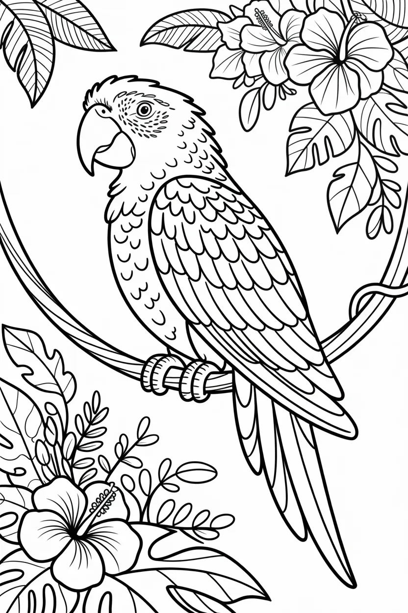 cute parrot coloring pages free printable