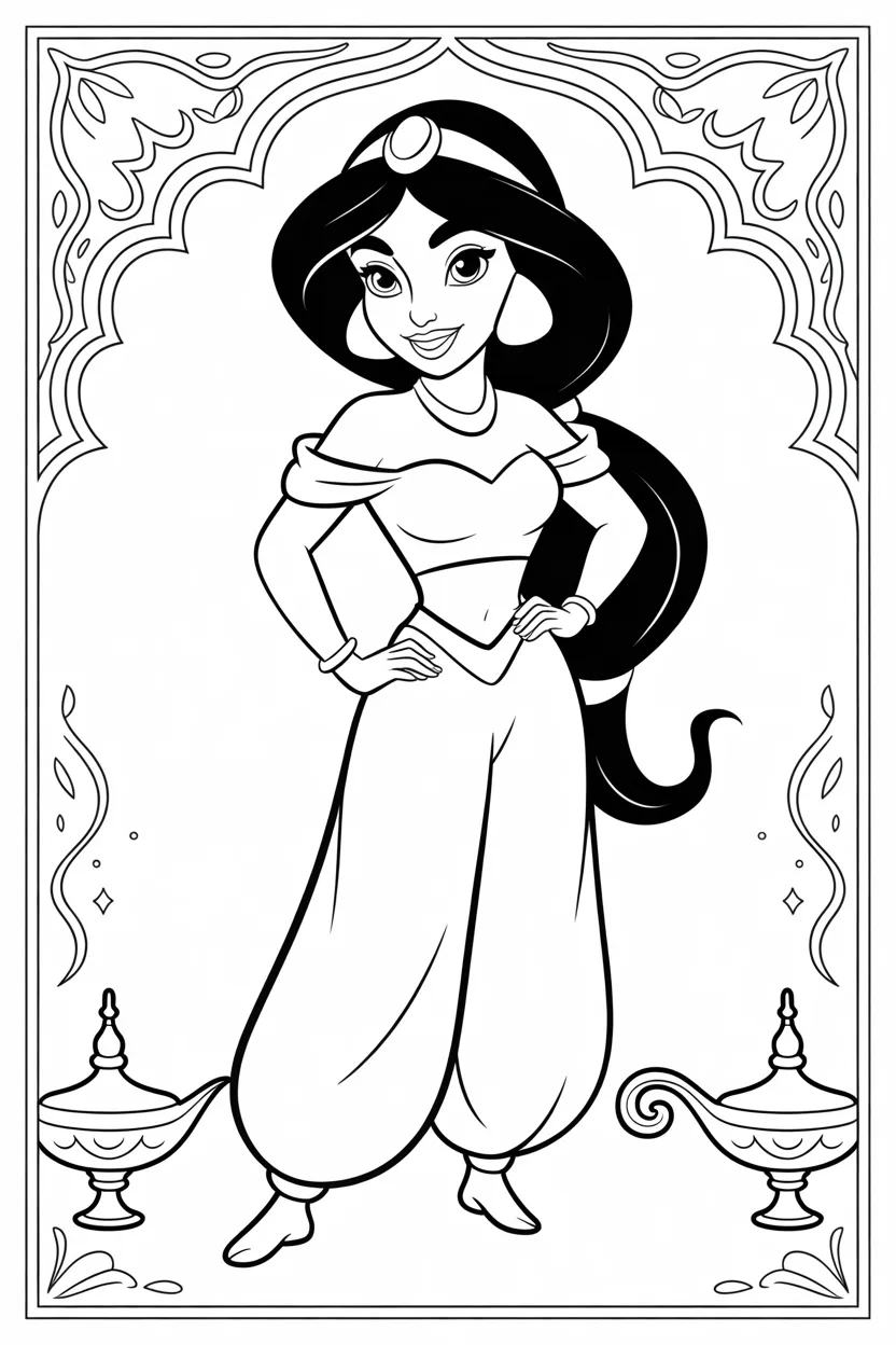 4 Jasmine coloring pages free printable