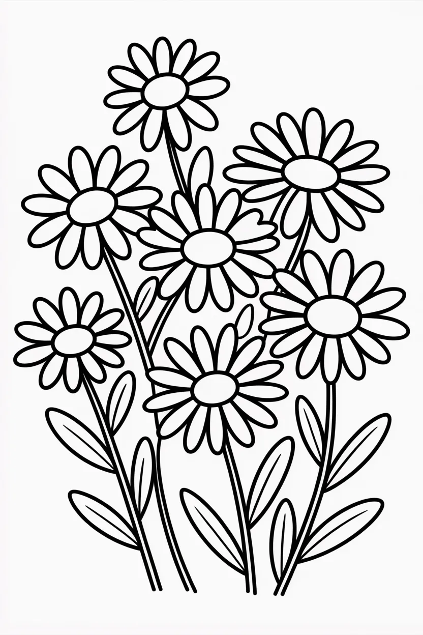 Daisy flowers coloring pages free printable