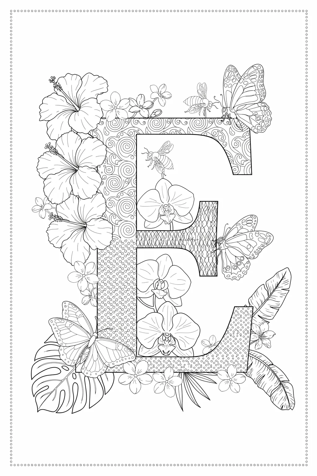 alphabet letter E coloring pages