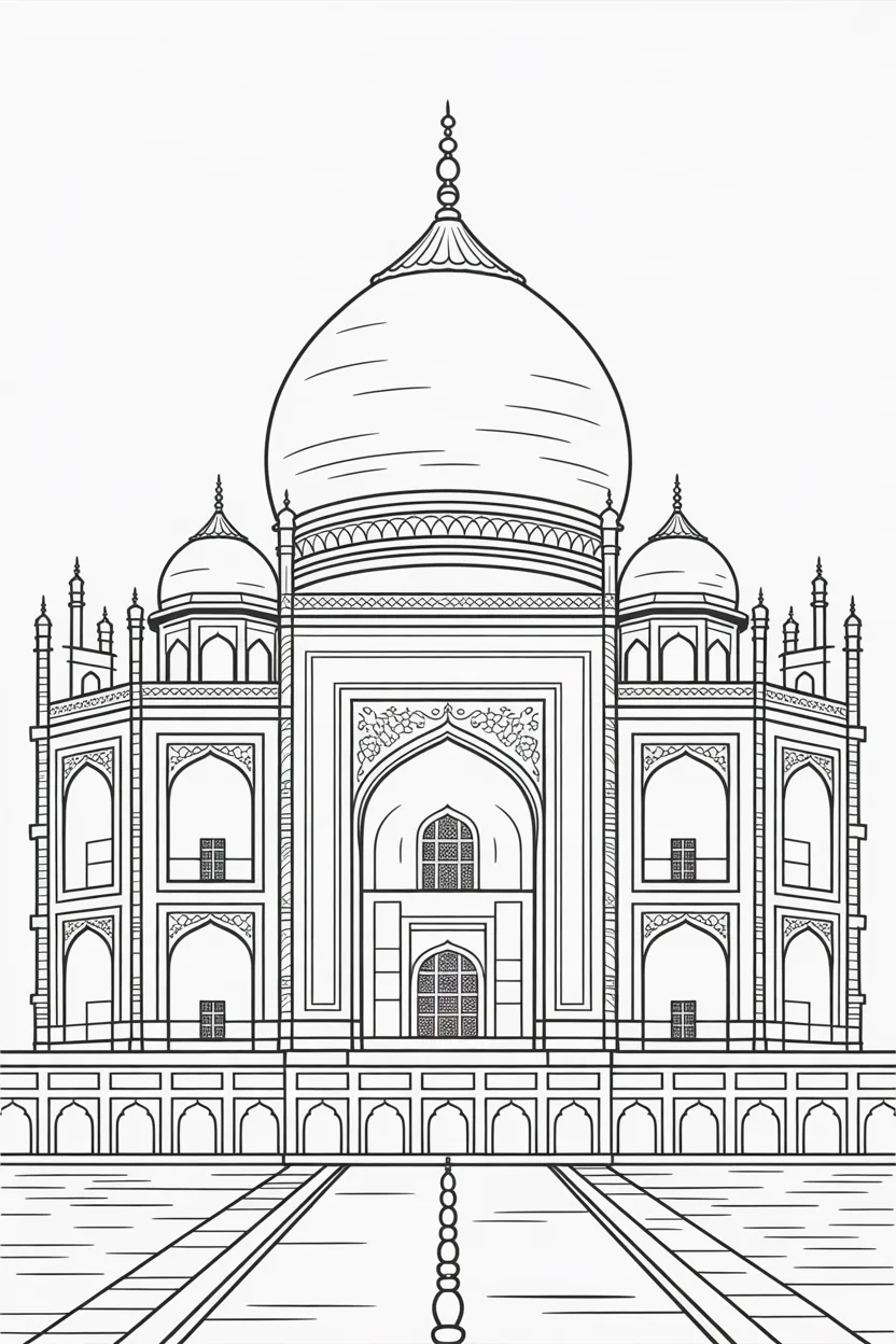 Taj Mahal coloring pages free printable