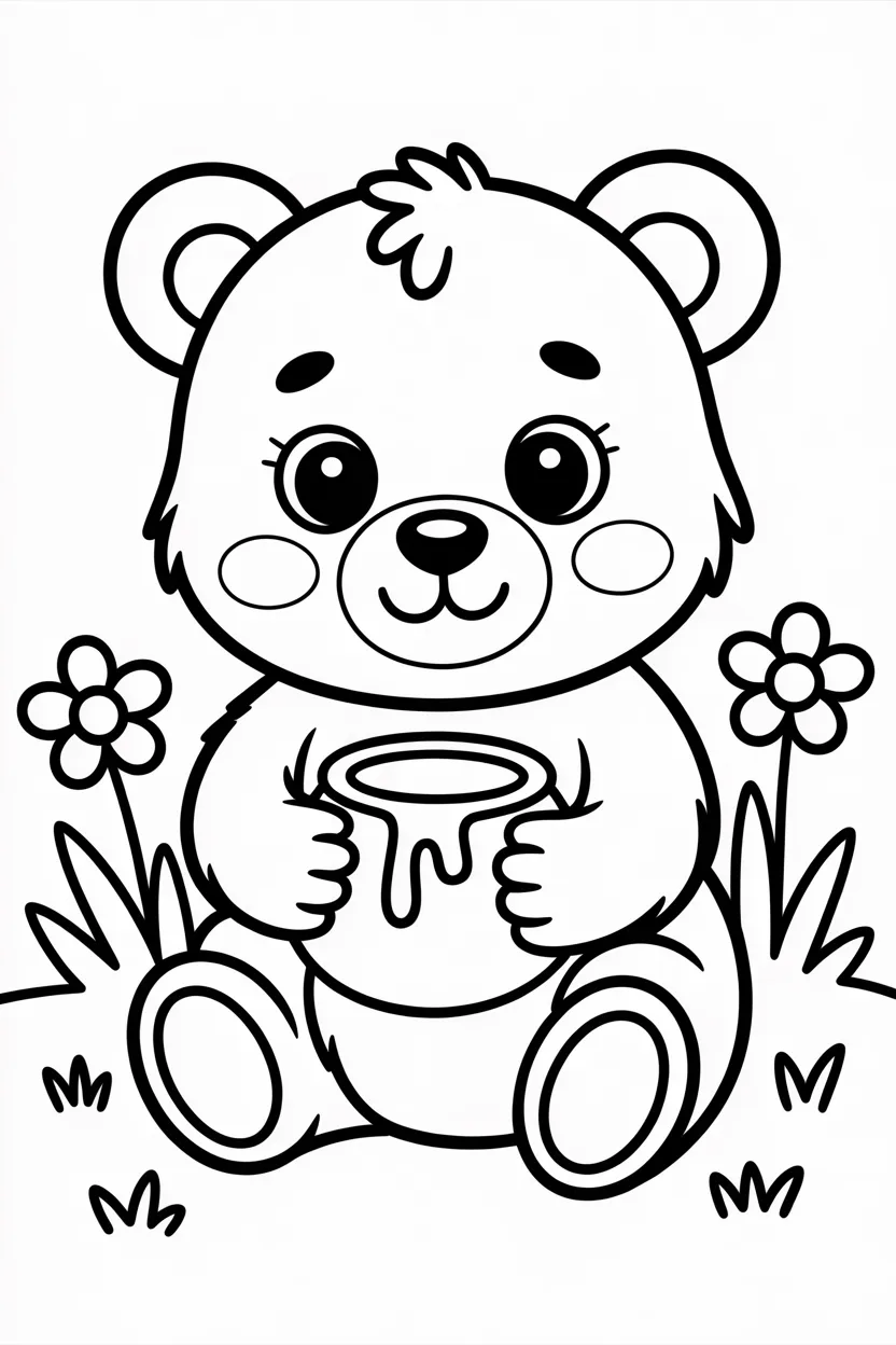Adorable bear coloring pages free printable