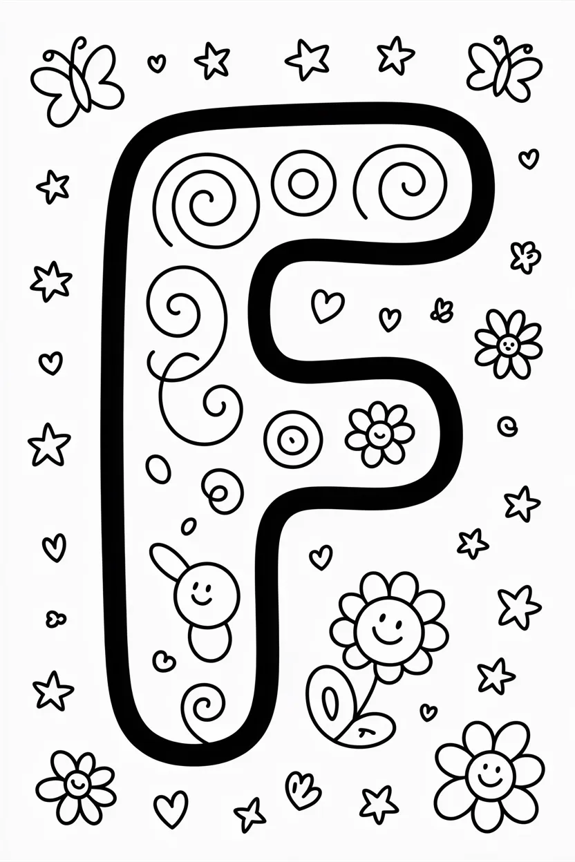 letter F coloring pages free printable