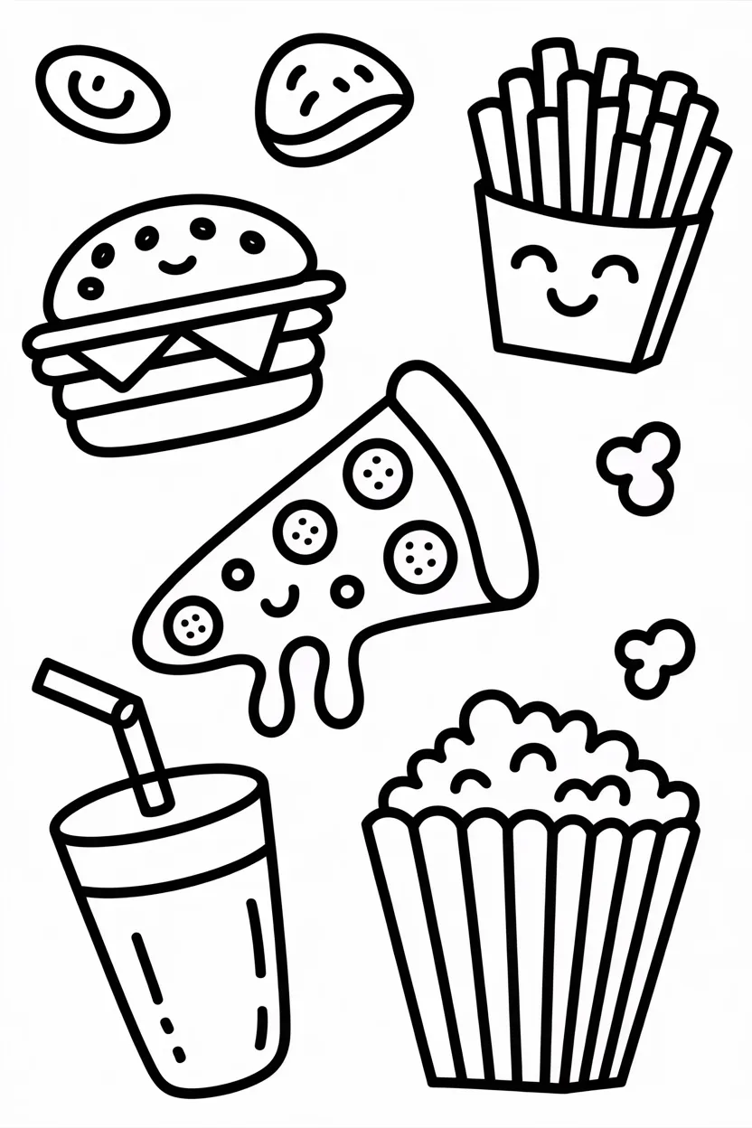 food doodle coloring pages free printable