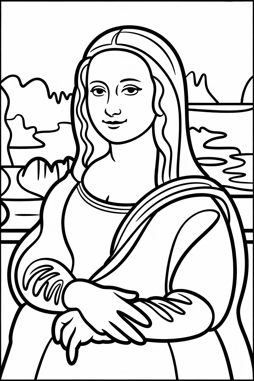 Mona Lisa coloring pages free printable