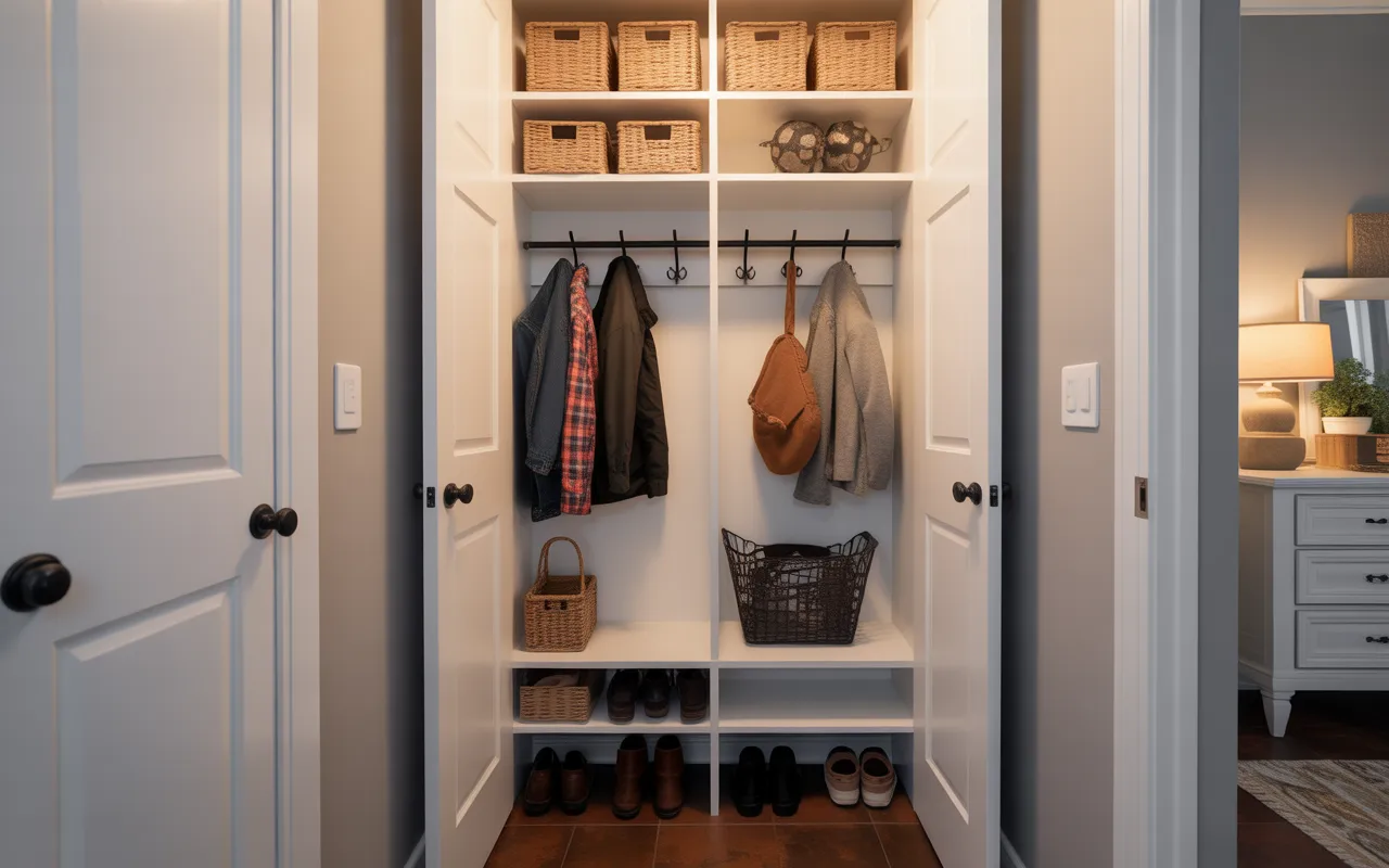 Closet Turned Mudroom