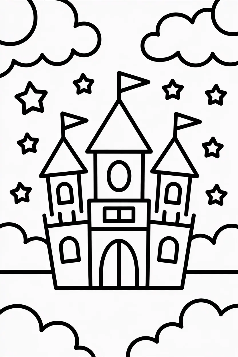 5 Princess Castle coloring pages free printable