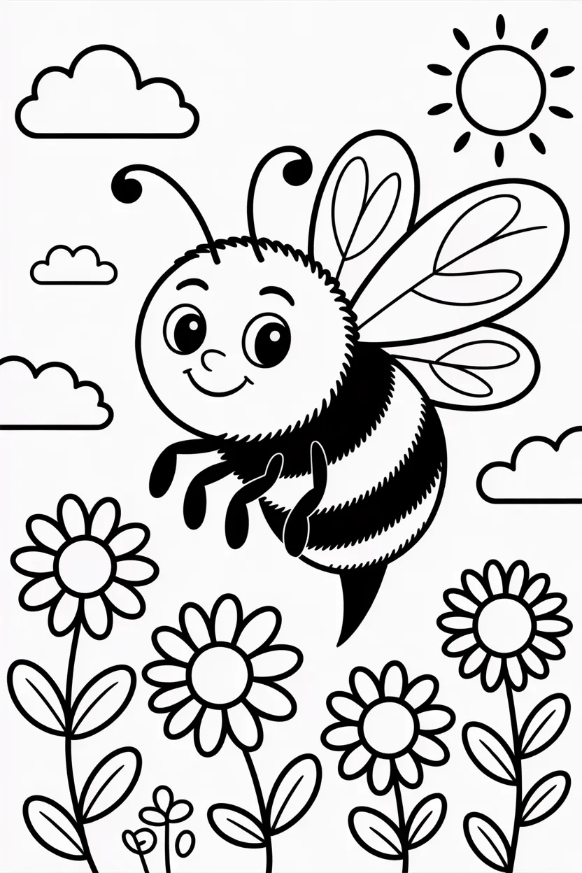 5 Honey bee coloring pages free printable