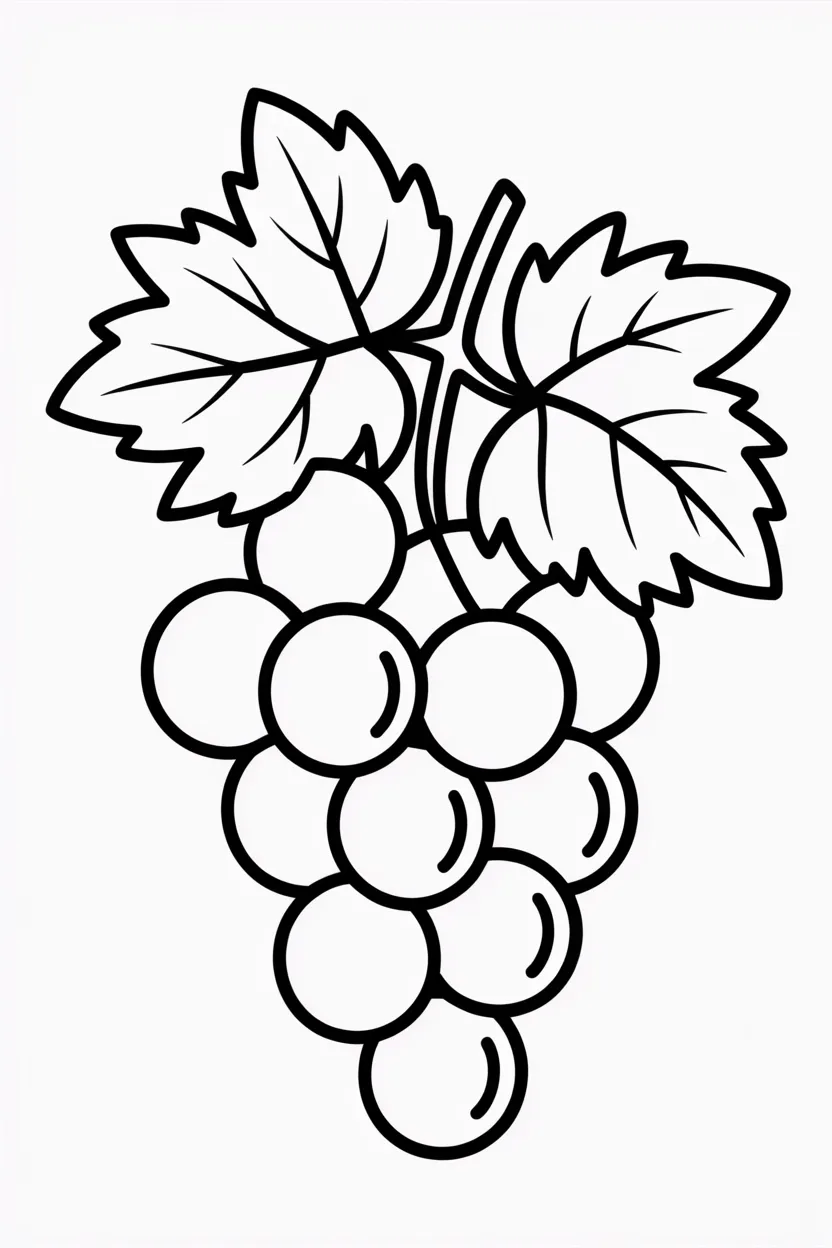 5 Grapes coloring pages free printable