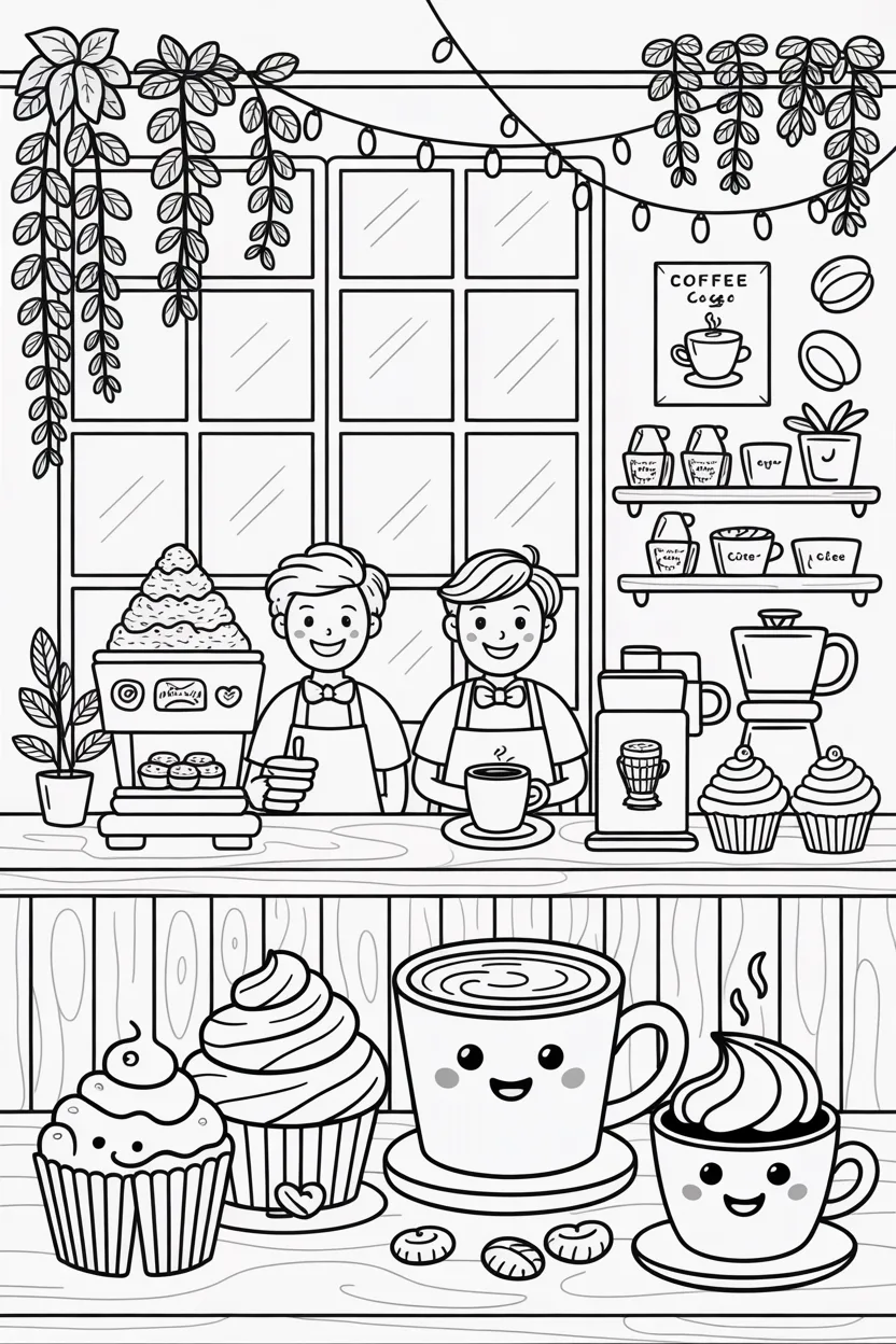  coffee shop coloring pages free printable