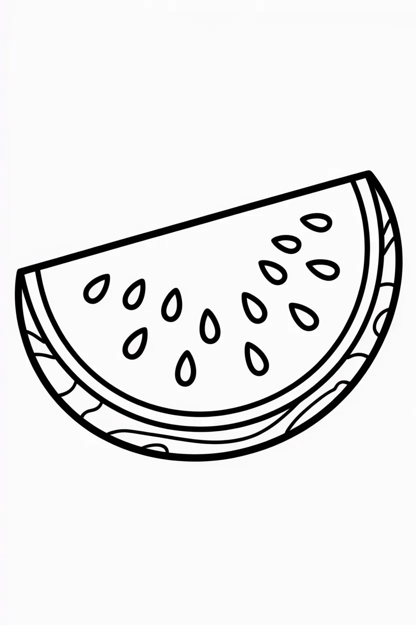 5 Water Melon coloring pages free printable