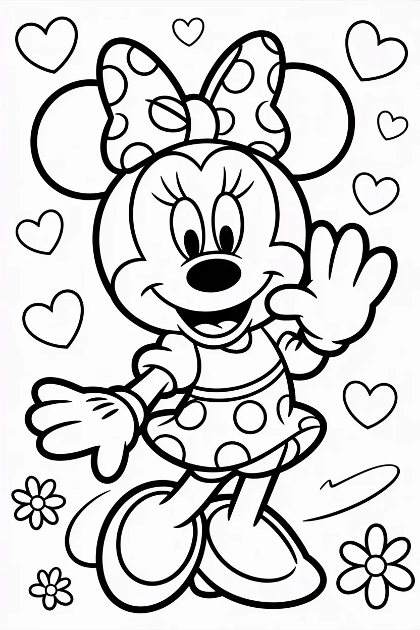 4 Minnie Mouse coloring pages free printable