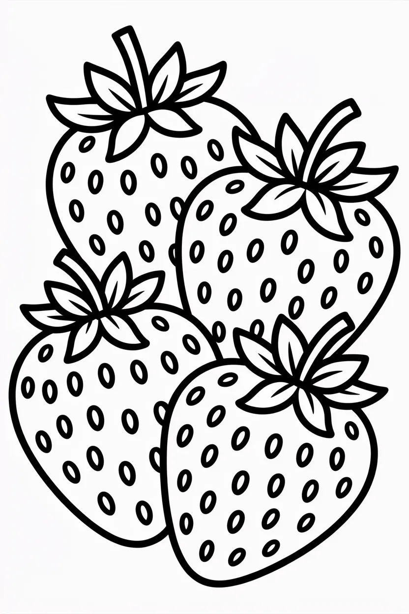 strawberries coloring pages free printable