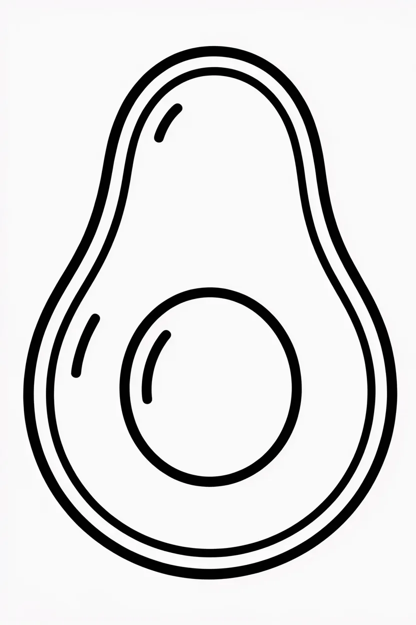 5 Avocado coloring pages free printable