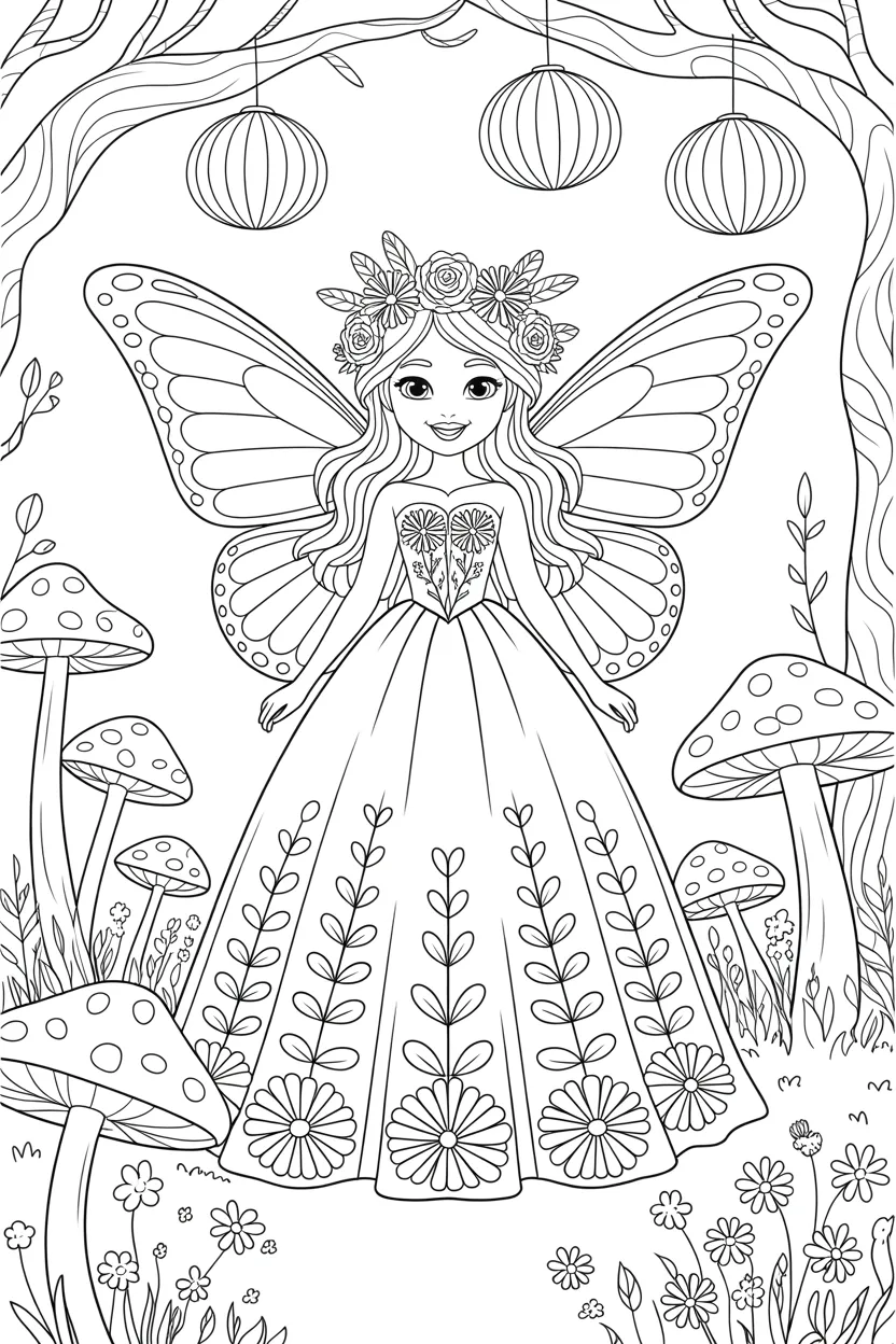 magical fairy princess coloring pages free printable