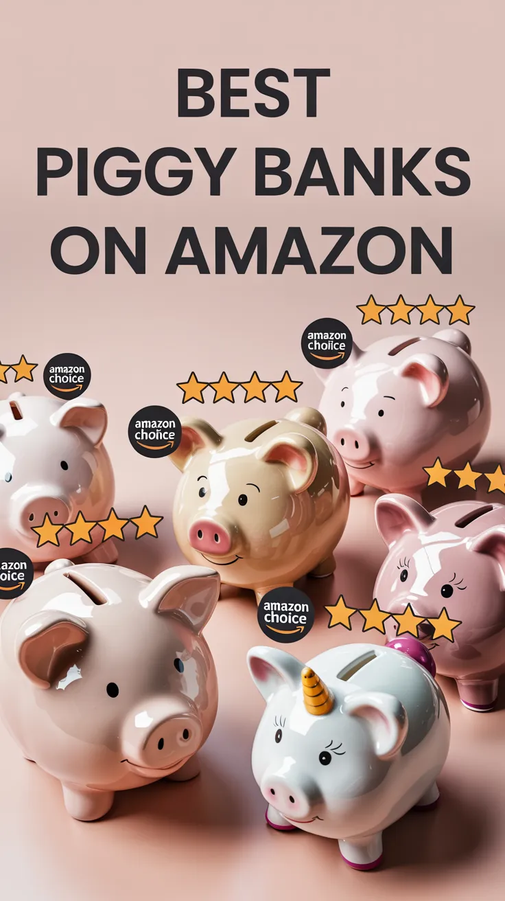 DIY painted piggy banks in watercolor pastels with craft supplies on a white table