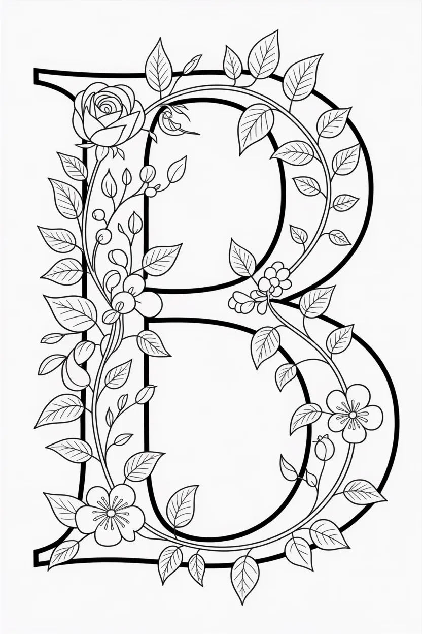 Alphabet letter B coloring pages