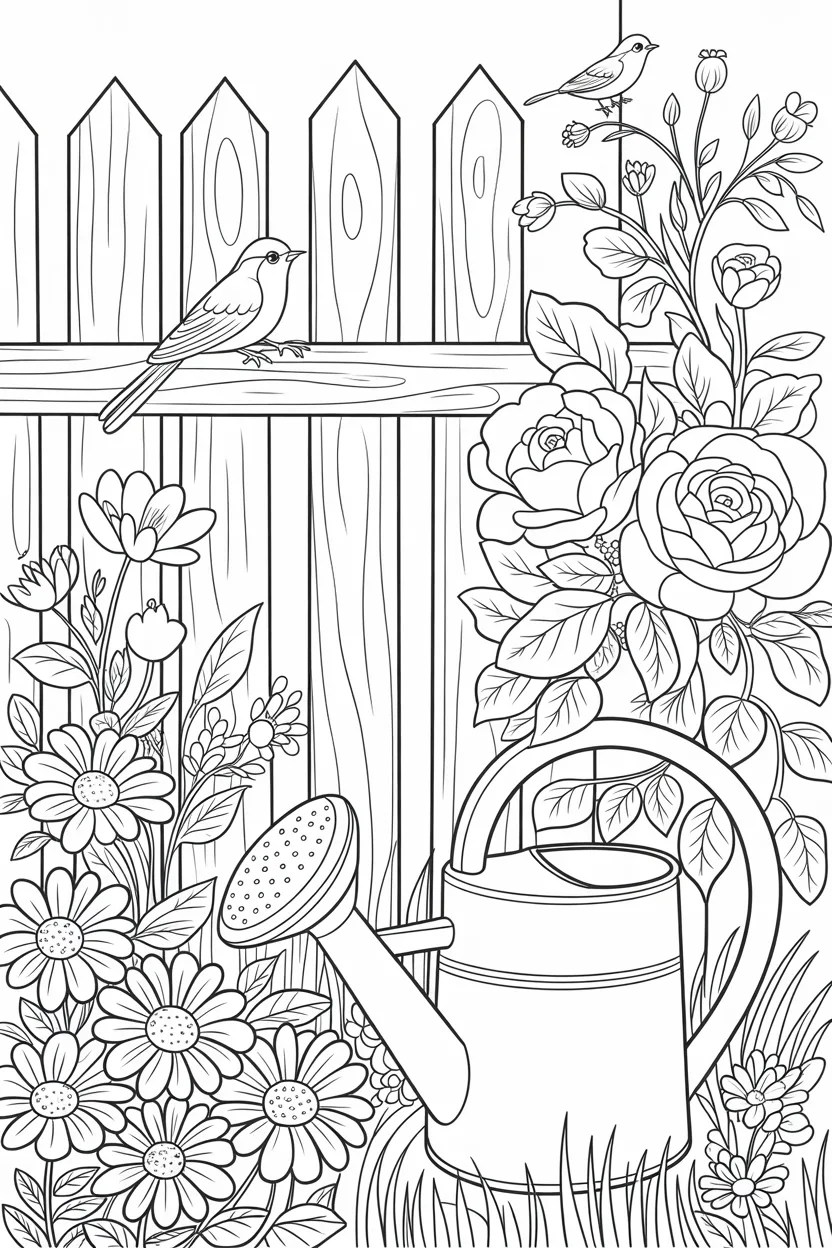 beautiful peaceful garden coloring pages