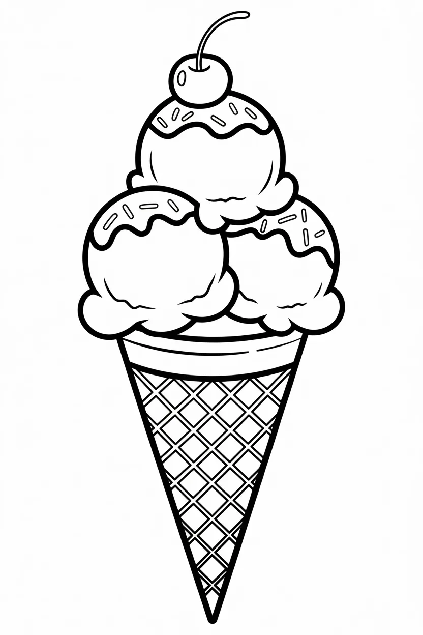 5 Ice Cream Cone Coloring Pages Free Printable