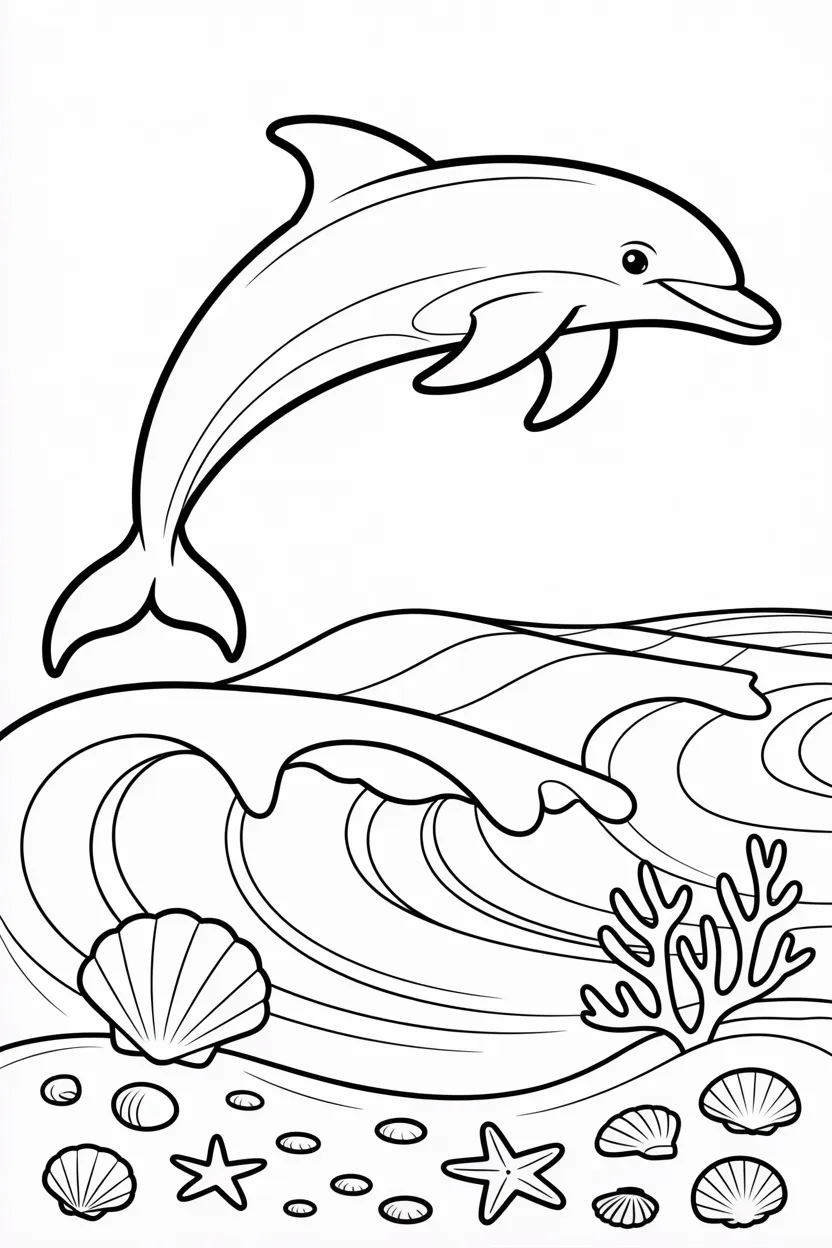 cute dolphin coloring pages free printable