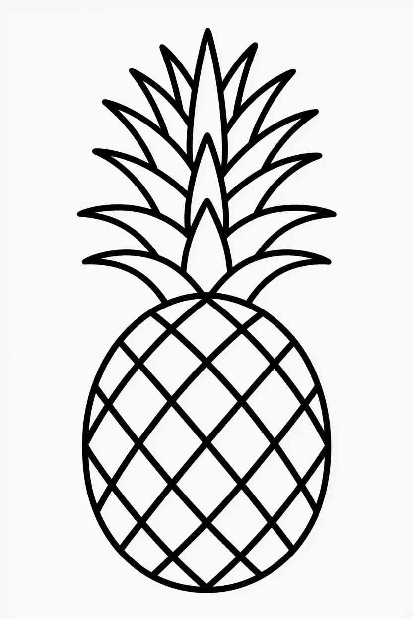 5 Pineapples coloring pages free printable
