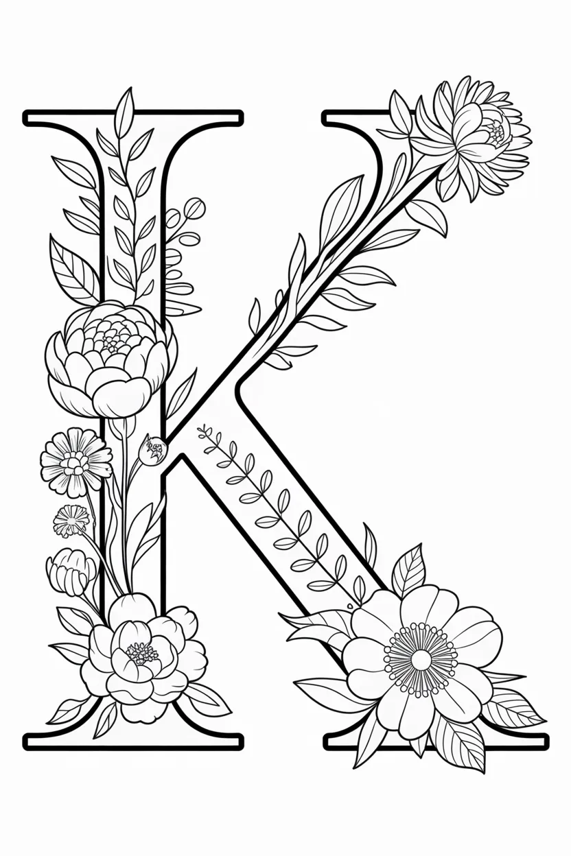 Alphabet Letter K Coloring Pages Free Printable