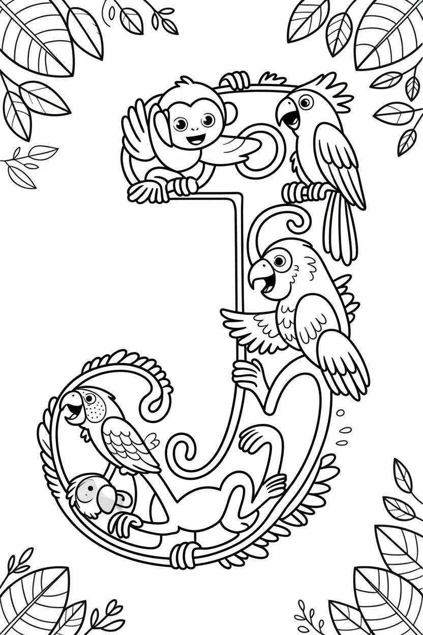alphabet letter J coloring pages free printable