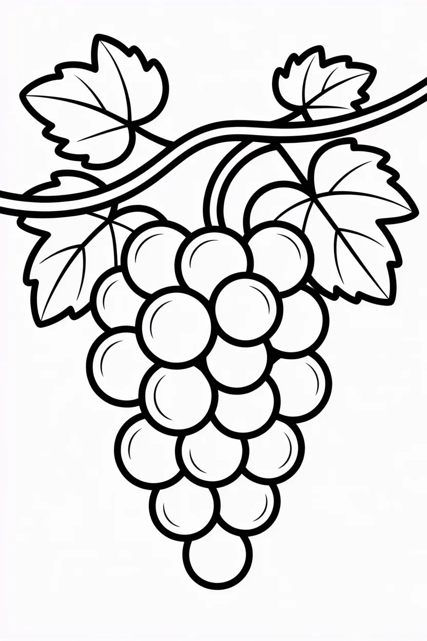 5 Grapes coloring pages free printable