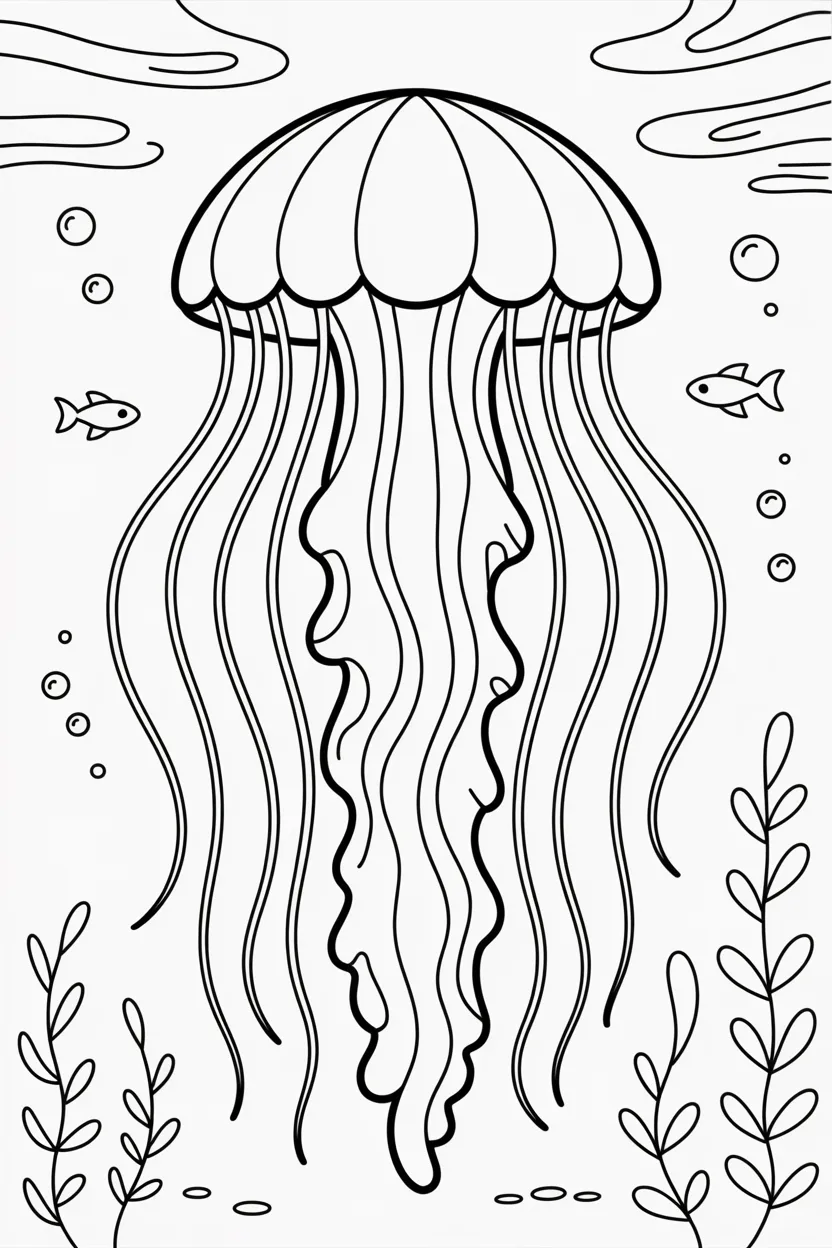 5 Jelly fish coloring pages free printable