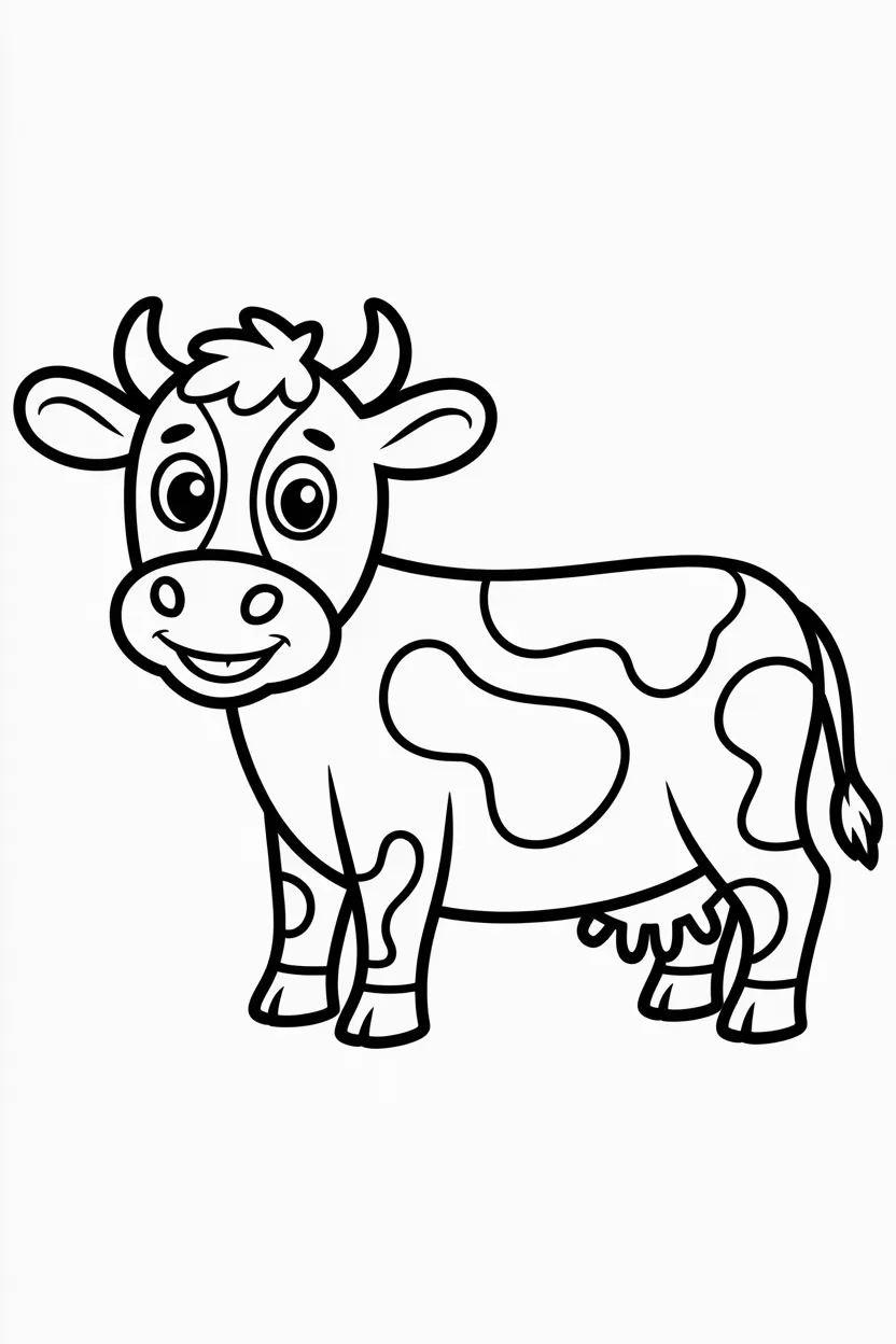5 Cute Cow coloring pages free printable