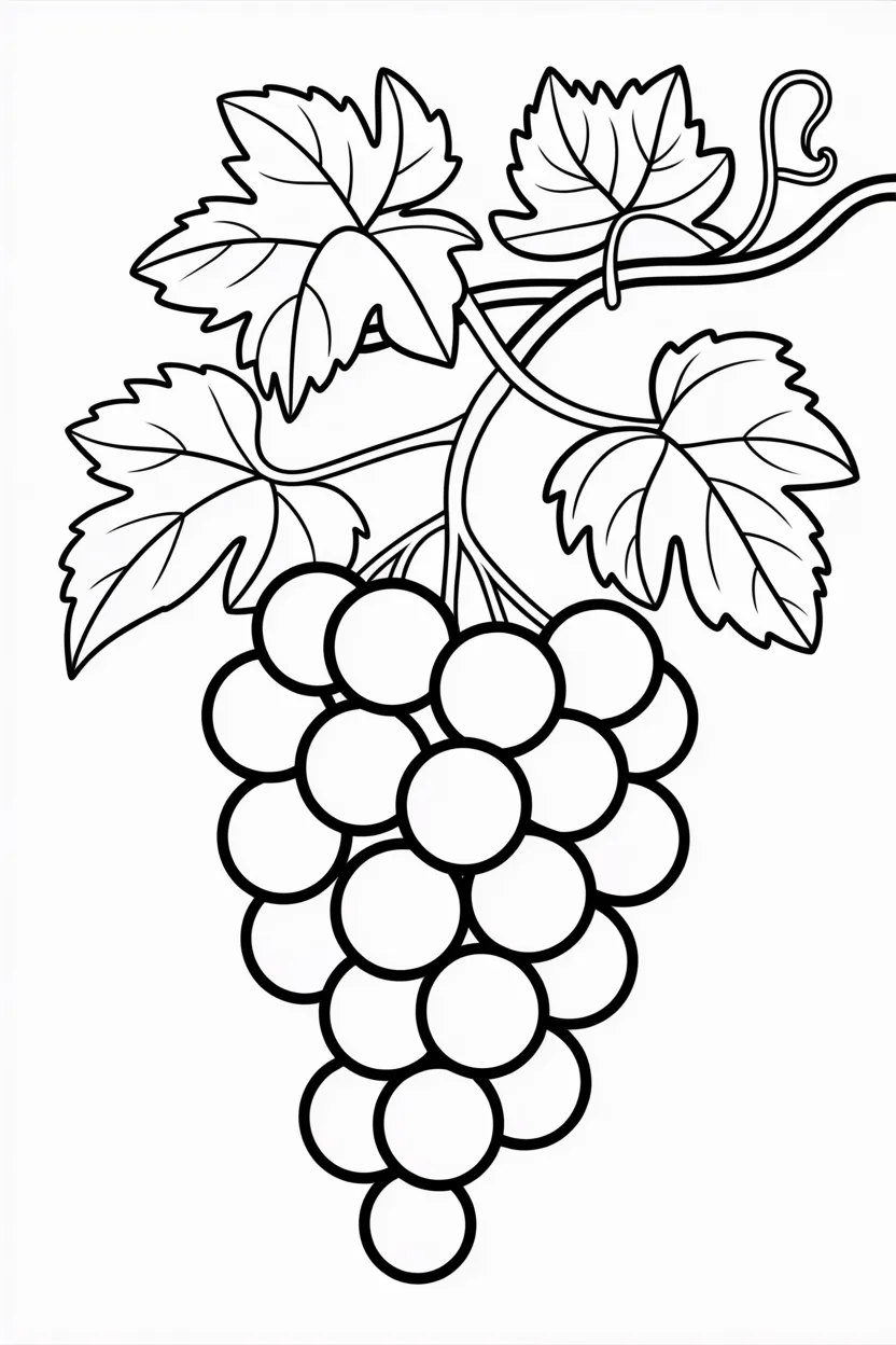 5 Grapes coloring pages free printable